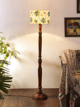 Multicolor  Cotton Wooden floor Lamp